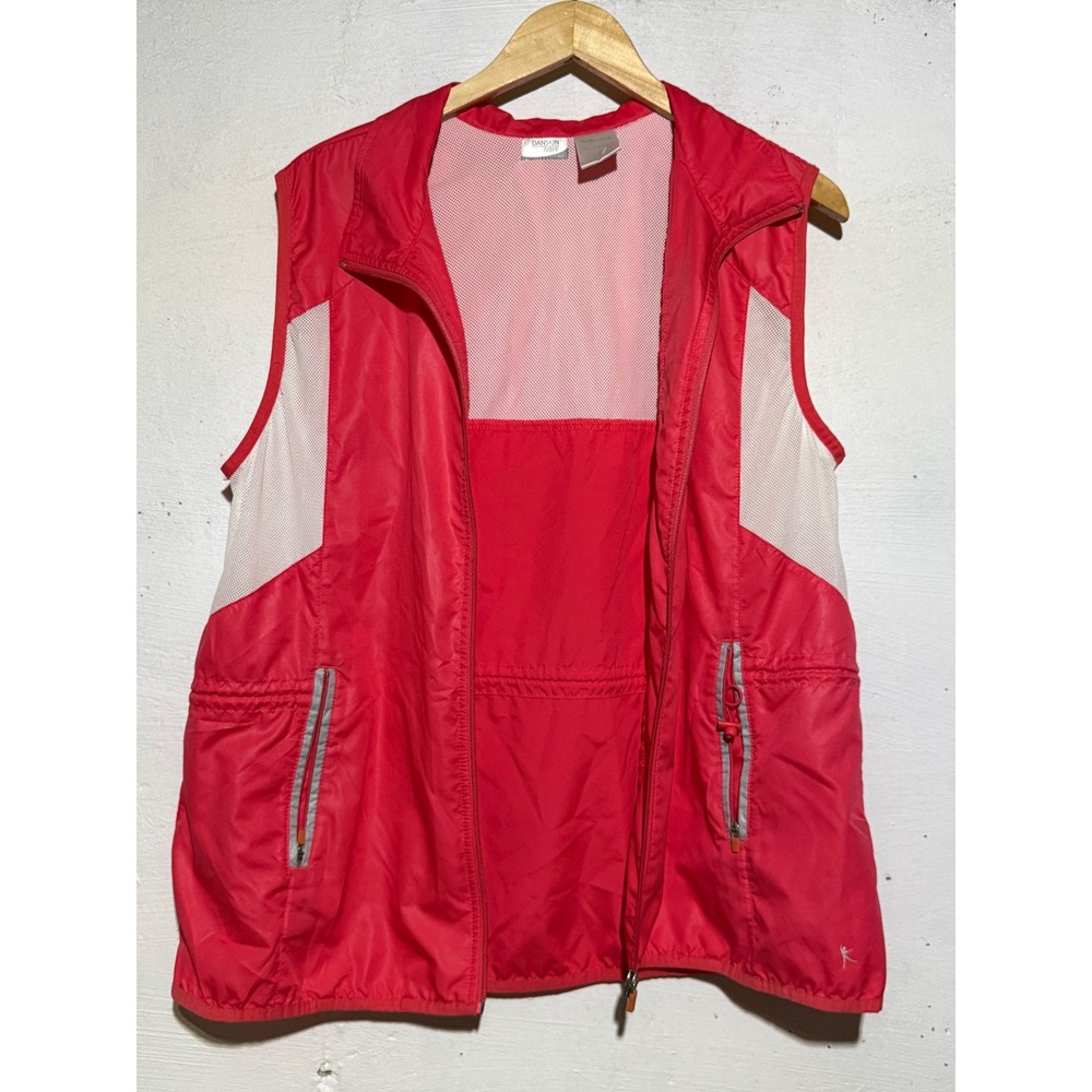 Danskin Now Womens XL Coral Pink Running Vest Mesh Vent Lightweight Athletic
